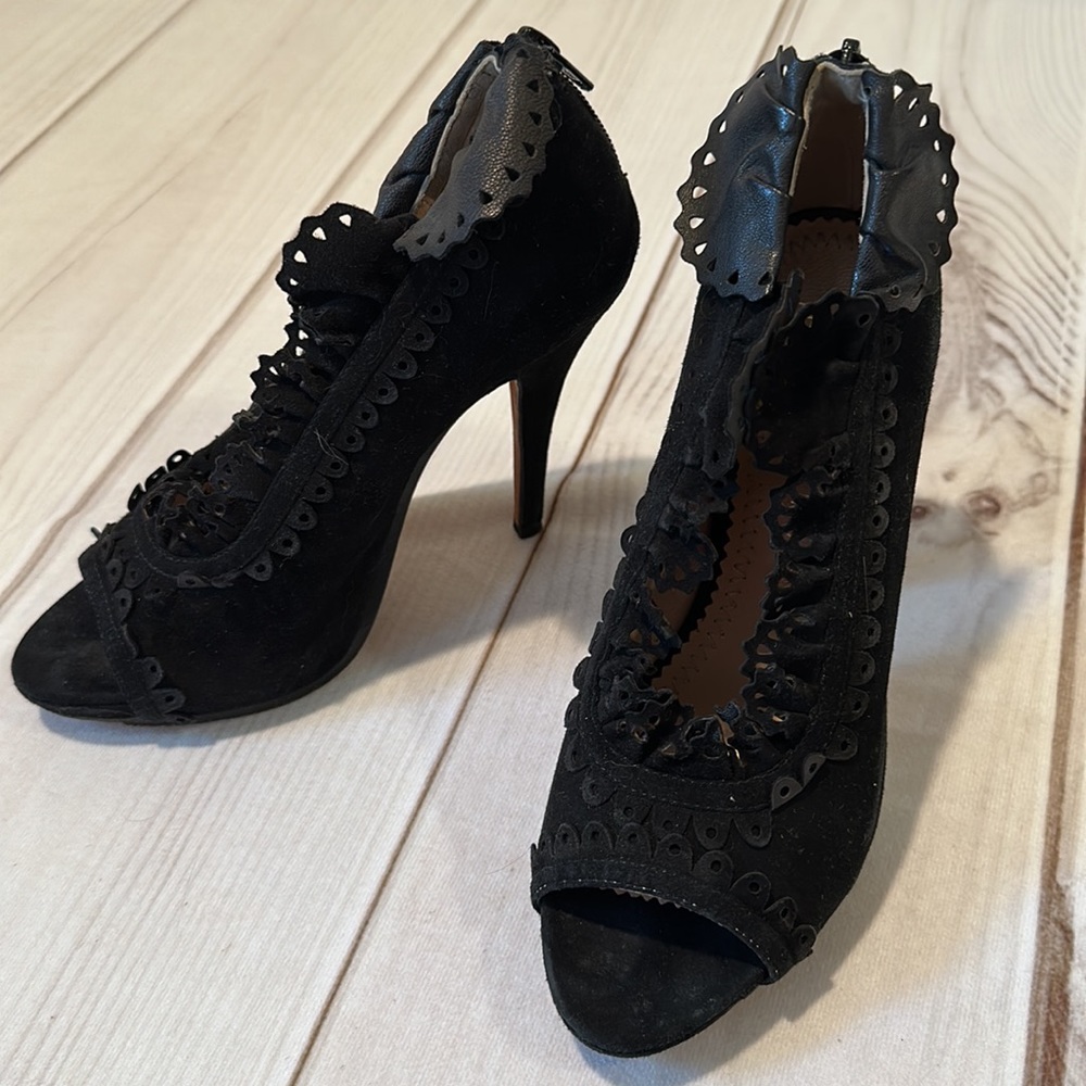 Jean-Michel Cazabat Black Suede High Heels Size 36